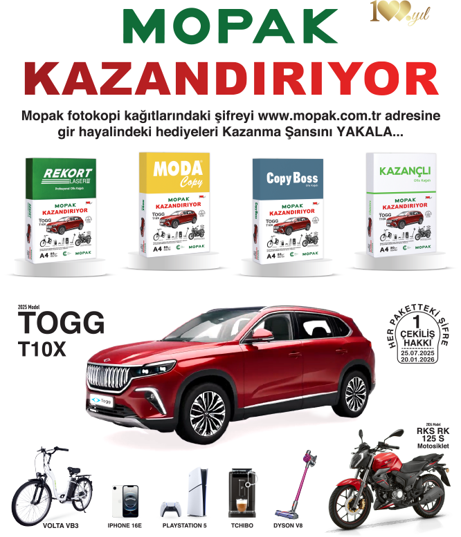 Mopak Fotokopi Kağıdı - TOGG T10X Hediye Çekilişi - 20 Ocak 2026